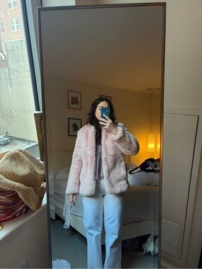 Gap Women's Plush Faux Fur Jacket - Light Pink